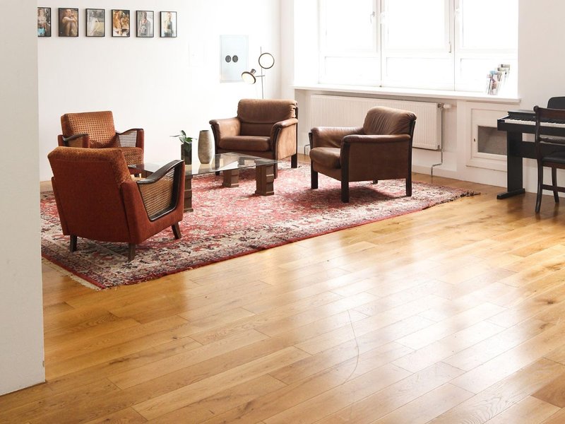 Furniture on Rug with Luxury Vinyl Flooring Underneath